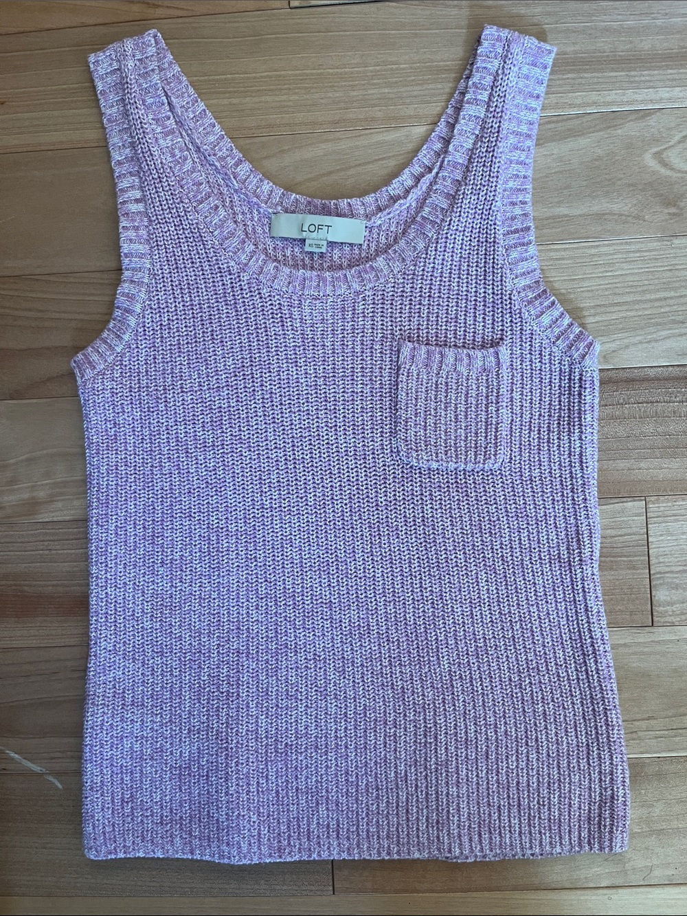 LOFT Pink Purple Sweater Tank with Pocket